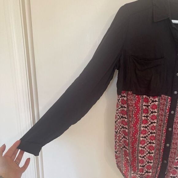 Free People Welcome To The Jungle Button Down Top - Picture 7 of 12